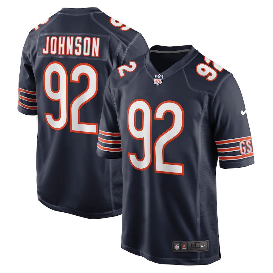 Men Chicago Bears #92 Caleb Johnson Nike Navy Game NFL Jersey->chicago bears->NFL Jersey